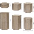 thumbnail image 2 of MyGift Set of 6 Rustic Brown Wood Hexagonal Jewelry Display Risers, 2 of 7