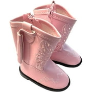 MBD Pink Western Boots with White Stitching Fits all 18 inch Dolls