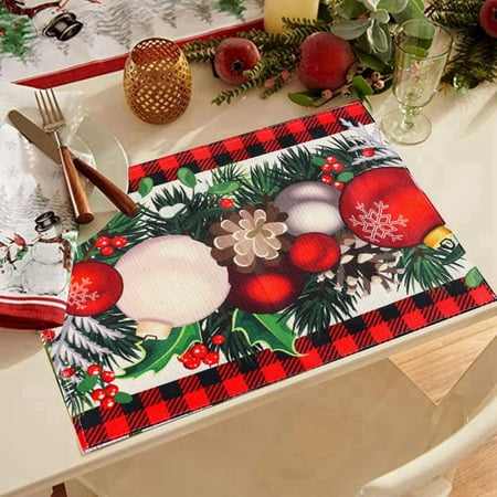

Merry Christmas Christmas Placemats 17.3 X 13.4 Inch Christmas Tree Table Decoration Christmas Placemats 1pc