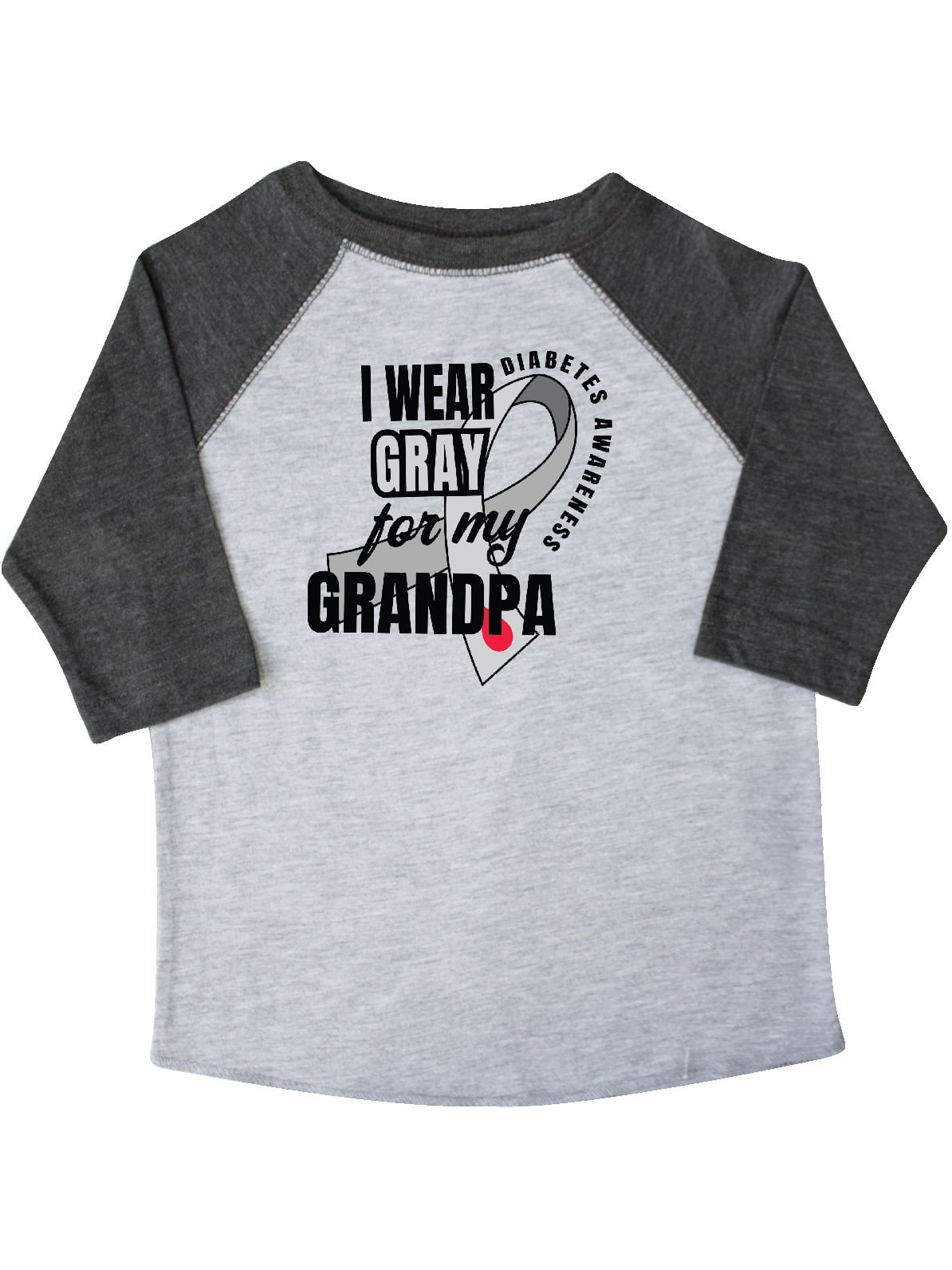 inktastic I Wear Gray for My Pawpaw Diabetes Awareness Baby T-Shirt