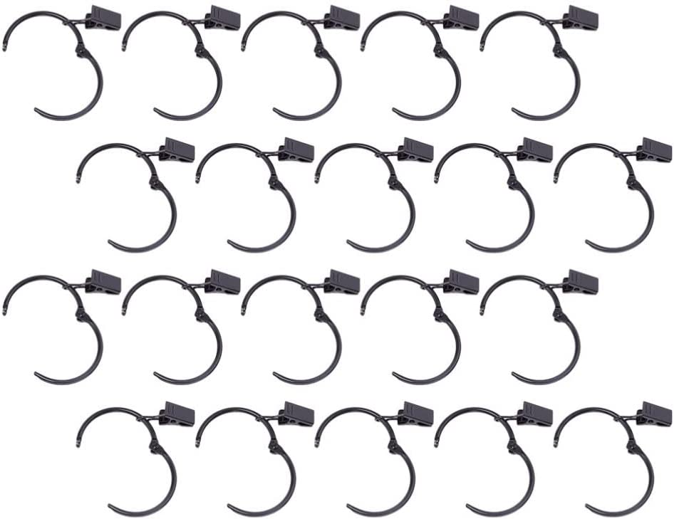 Circle Hooks 30pcs Curtain Ring Clip Openable Curtain Rings Heavy Duty Drapery Curtain Hanger