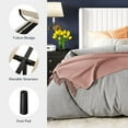 thumbnail image 6 of Allewie Queen Size Velvet Bed Frame/Vertical Channel Tufted Wingback Headboard/Upholstered Platform Bed/Strong Wooden Slats/No Box Spring Needed/Easy Assembly/White, 6 of 8