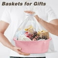 thumbnail image 2 of TYMZDYN Small Woven Basket with Gift Bags and Ribbons Sturdy Baskets for Fathers Day Gifts Empty Small Rope Basket for Storage 12"X 8" X 5" Baby Toy Basket with Handles, White, 2 of 7
