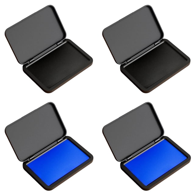 WUSUOWEI 4PCS Large Stamp Pad,Fast Drying and Ink Pad for Documents,3ML,3.9×2.6Inch,Pad Rubber Stamp,Ink Pad for Home Usage,Documents,Painting,Handmade Projects,Greeting Cards,Wood