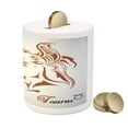 thumbnail image 3 of Zodiac Taurus Piggy Bank, Animal Face with and Design Horoscope Style Art Print, Ceramic Coin Bank Money Box for Cash Saving, 3.6" X 3.2", Pale Brown Pale Grey, by Ambesonne, 3 of 4