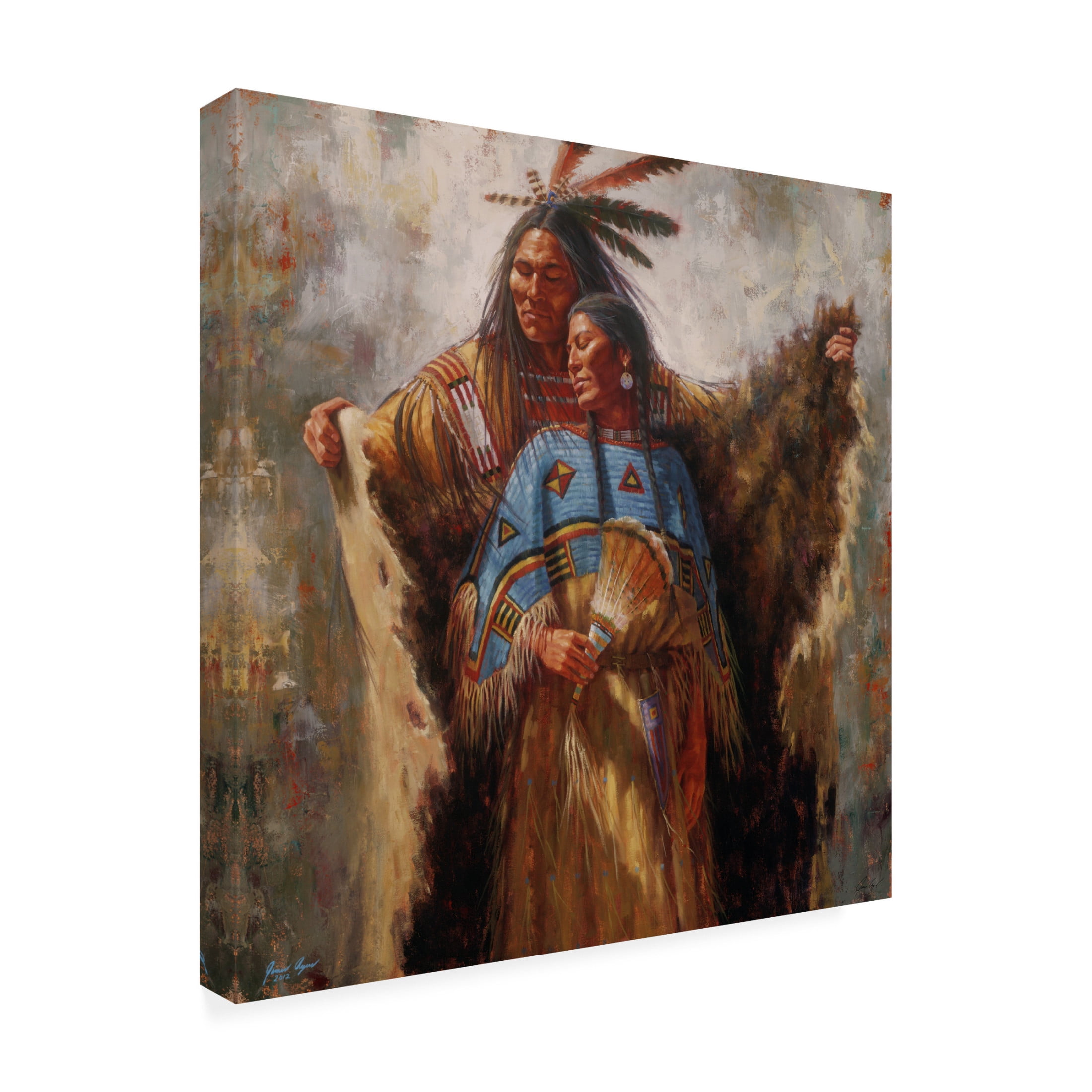 Canvas Wall Art - James Ayers 'Two Souls One Spirit' Wall Art for Living Room, Bedroom, or Office Décor by Trademark Fine Art - 24 x 24 Inches