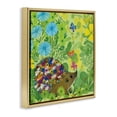 thumbnail image 3 of Stupell Industries Happy Hedgehog & Flowers Animals Painting Gold Floater Framed Canvas Art Print Wall Art, 25 x 25, 3 of 9