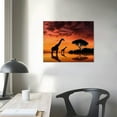 thumbnail image 4 of BCIIG Giraffe Silhouette Canvas Wall Art Decor Pictures Print Modern Home Prints 20x16in, 4 of 6
