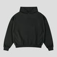 thumbnail image 2 of Yiliang Men Solid Long Sleeve Shoulder Drop Pullover Side Hood Hoodie Sweatshirts,Black,S, 2 of 6