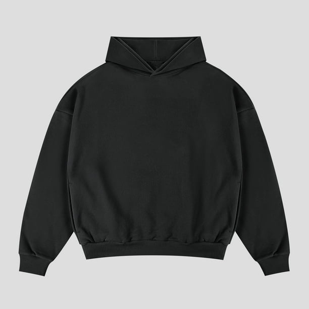 pstuiky camisa de manga larga para hombre, Sudadera con capucha y hombros caídos de manga larga para hombre top de hombre xxl