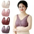 thumbnail image 2 of Xmarks 2 Pack Convenient Front Button Bra Sleep Bras Front Closure Everyday Sports Bras for Middle Aged Elder Woman 36/80, 2 of 9