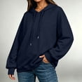 thumbnail image 2 of Taqqpue Women Long Sleeve Shirts Lightweight Drawstring Hooded Sweatshirt Loose Fit Fall Winter Oversized Pullovers Tops with Pockets for Women, 2 of 5