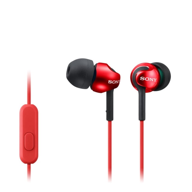 Auriculares intraurales Sony Deep Bass con control y micrófono, color rojo