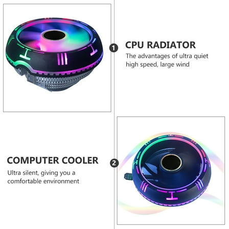 ELAYARD 1Pc Quiet Computer Cooling Fan Black Aluminum Efficient Heat Sink for CPU