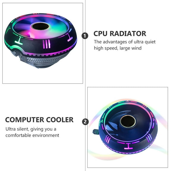 ELAYARD 1Pc Quiet Computer Cooling Fan Black Aluminum Efficient Heat Sink for CPU