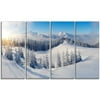 DESIGN ART Designart - Winter Mountains Panorama - 4 Panels Photography Canvas Print