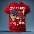 thumbnail image 2 of ibiyuan America 250 Shirt Anniversary Work Out Shirts Mens Mens Shirts Round Neck Short Sleeve 250 Years Textured Tees Gym Tops, 2 of 5