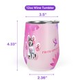 thumbnail image 5 of Faith Love Hope Siberian Husky Breast Cancer Awareness Survivor 12oz Stainless Steel Wine Tumbler Insulated Cup with Lid Husky Dog Lover Gifts - 02017, 5 of 5
