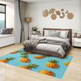 thumbnail image 2 of Pineapple Rug Living Room - 4x6 Rug - Pineapple Rug - Cute Tropical Fruit Area Rug - Kids Summer Rugs - Blue Carpet, 2 of 7