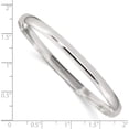 thumbnail image 3 of Sterling Silver 4.5mm Solid Polished Plain Slip-On Bangle Bracelet (7.5 X 4.5) Made In India qb238, 3 of 5