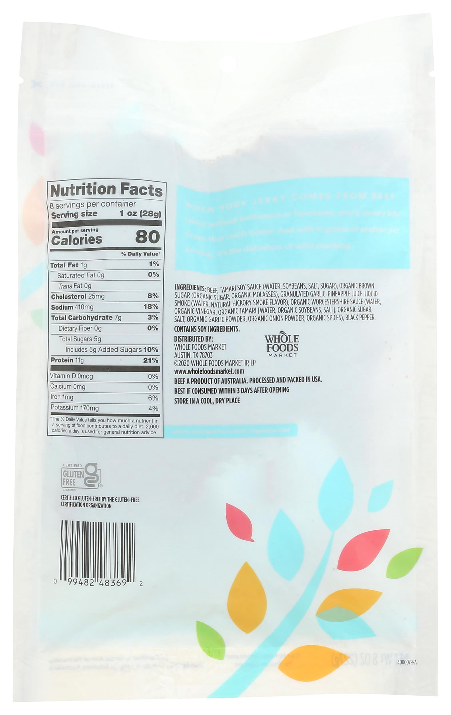 365 by Whole Foods KEF28 Market, Original Family Size Beef Jerky, 8 Ounce