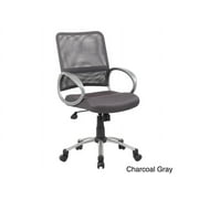 Boss Office Products Mesh Back with Pewter Finish Task Chair with Casters, Charcoal Grey