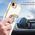 thumbnail image 5 of for iPhone 16 Pro Max Case with Ring Stand, 360° Rotatable Ring Holder Magnetic Kickstand, Plating Rose Gold Edge Soft Cover Protective Phone Case for iPhone 16 Pro Max 6.9", White, 5 of 7