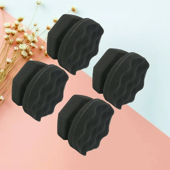 LULULION 4Pcs Black Vehicle Waxing Sponge Absorbent Car Wax Polish Application