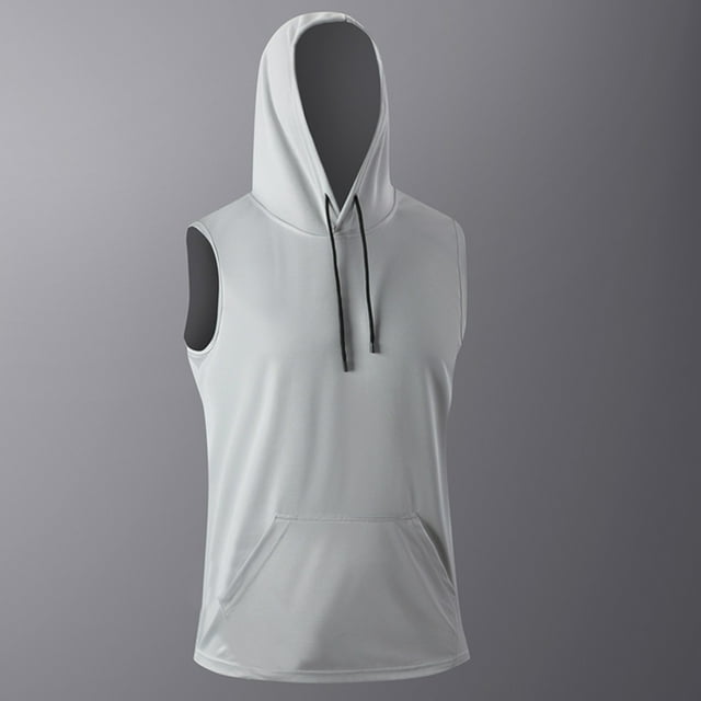 pstuiky Camisetas interiores de tirantes para hombre, Blusa deportiva sin mangas con capucha y cuello en V para hombre Chaleco para hombre l