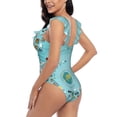 thumbnail image 5 of Yiaed Travelling on Airplane Print Women's Ruffled One Piece Swimsuit V Neck Swimwear Slimming Monokini for Woman-X-Large, 5 of 8