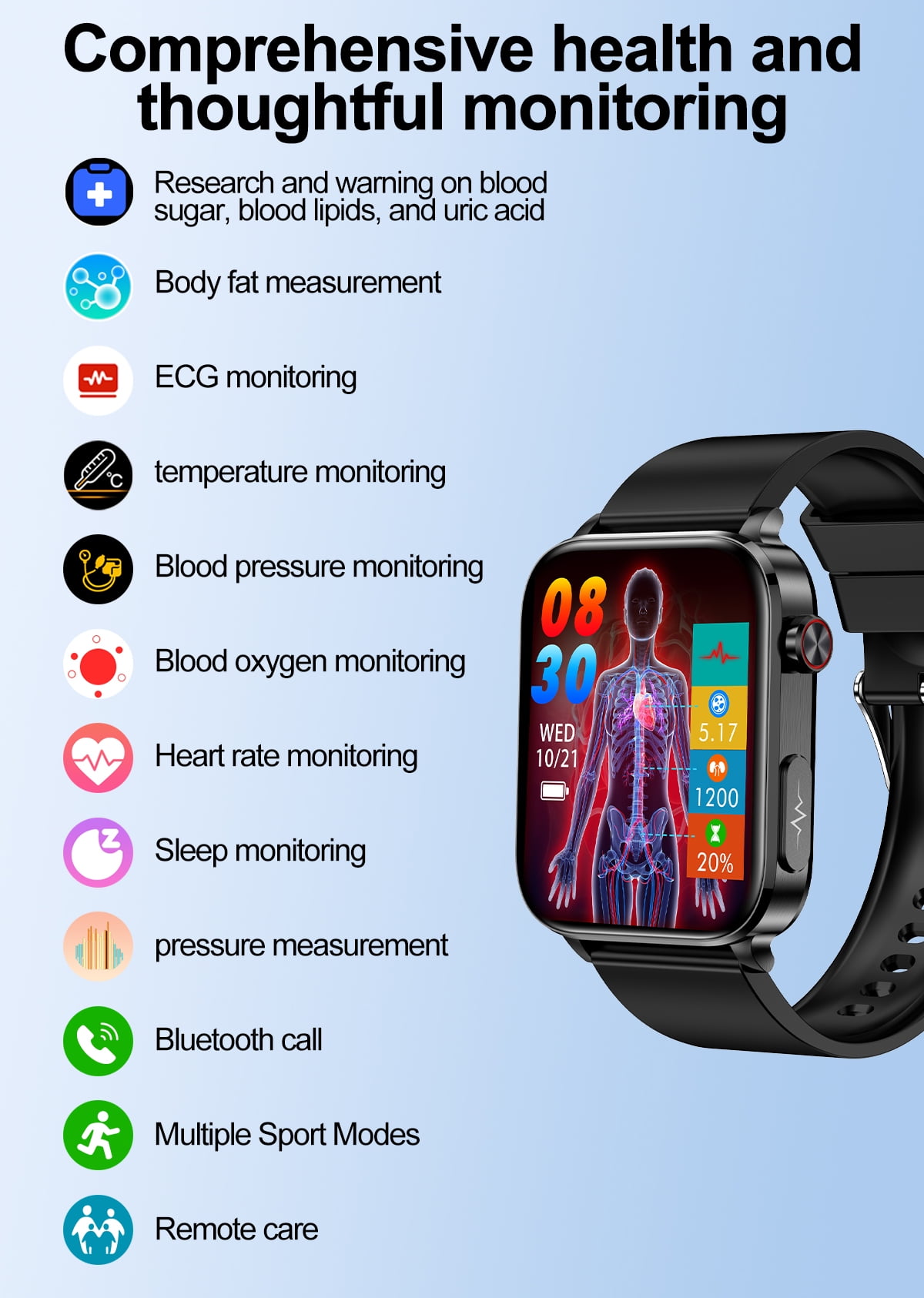 TK15 smart watch healthy sports waterproof smart call