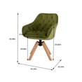 thumbnail image 7 of Modern Swivel Office Chair Dining Chair with Rubber Wood Legs &Thick Felt Foot Pads, Velvet Tufted Upholstered Accent Chair, Cute Vanity Chair Armchair for Living Room Bedroom, Olive, 7 of 7