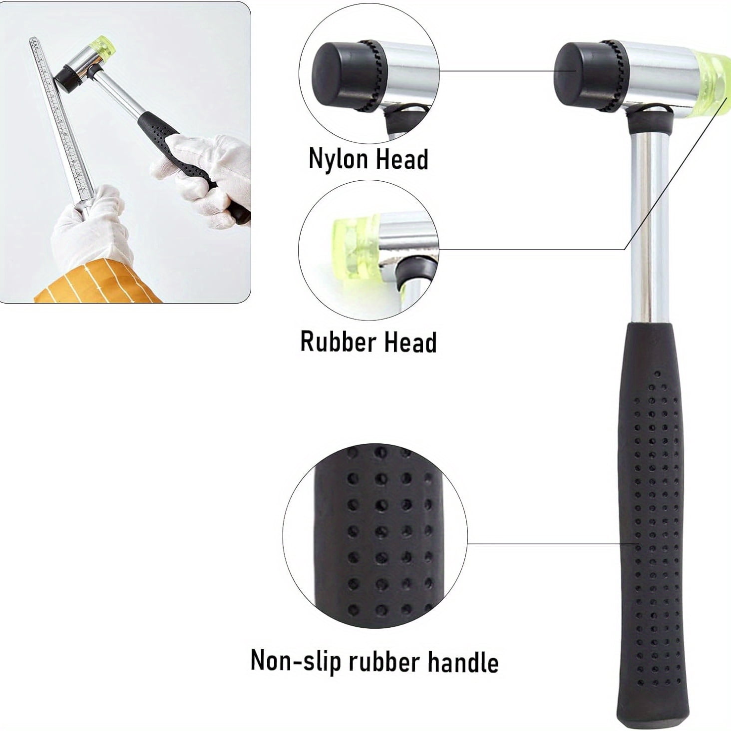 Heavy Duty Ring Bender Tool, Ring Press Machine for Spoon Rings, Jewelry Ring Making Kit with Ring Sizer Gauge, Ring Mandrel Stick & Double Head Rubber Hammer, 6 Round Dies and 2 Post Dies Set