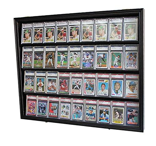 Lockable 36 Graded Sports Card Display Case For Football Baseball 