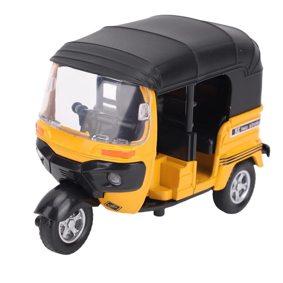 1:14 Scale Alloy 3 Wheel Motorcycle Toy with Realistic Sounds and Headlights Tricycle Model Vehicle for Toddlers Kids Boys Yellow (5.9 inches / 15 cm)