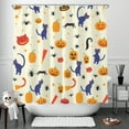 thumbnail image 1 of Whimsical Halloween Shower Curtain - Cream Pumpkins, 1 of 4
