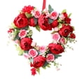thumbnail image 4 of Corona de corazón para Valentín, decoración romántica para el hogar, guirnalda de flores artificiales decorativas para aniversario, boda en una, 4 of 9