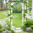 thumbnail image 2 of Outsunny 85" Wooden Garden Arbour, Outdoor Garden Arch Trellis, White, 2 of 9