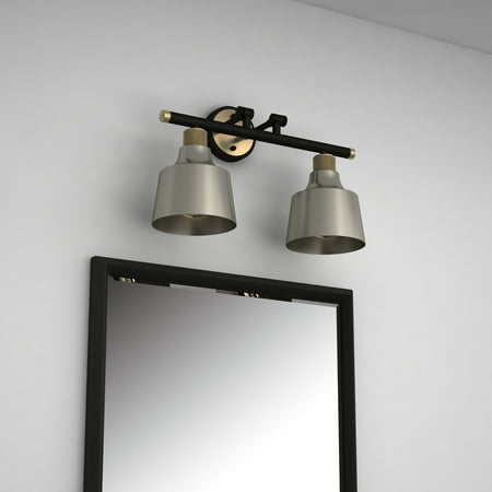 

Vanity Art 2-Lights Wall Sconce Lighting Vintage Industrial Indoor and Outdoor Light Fixture Wall Mount Lamp Bath Sconce for Farmhouse Bedroom Bathroom Vanity Living Room BA208-2BK-AB-DG