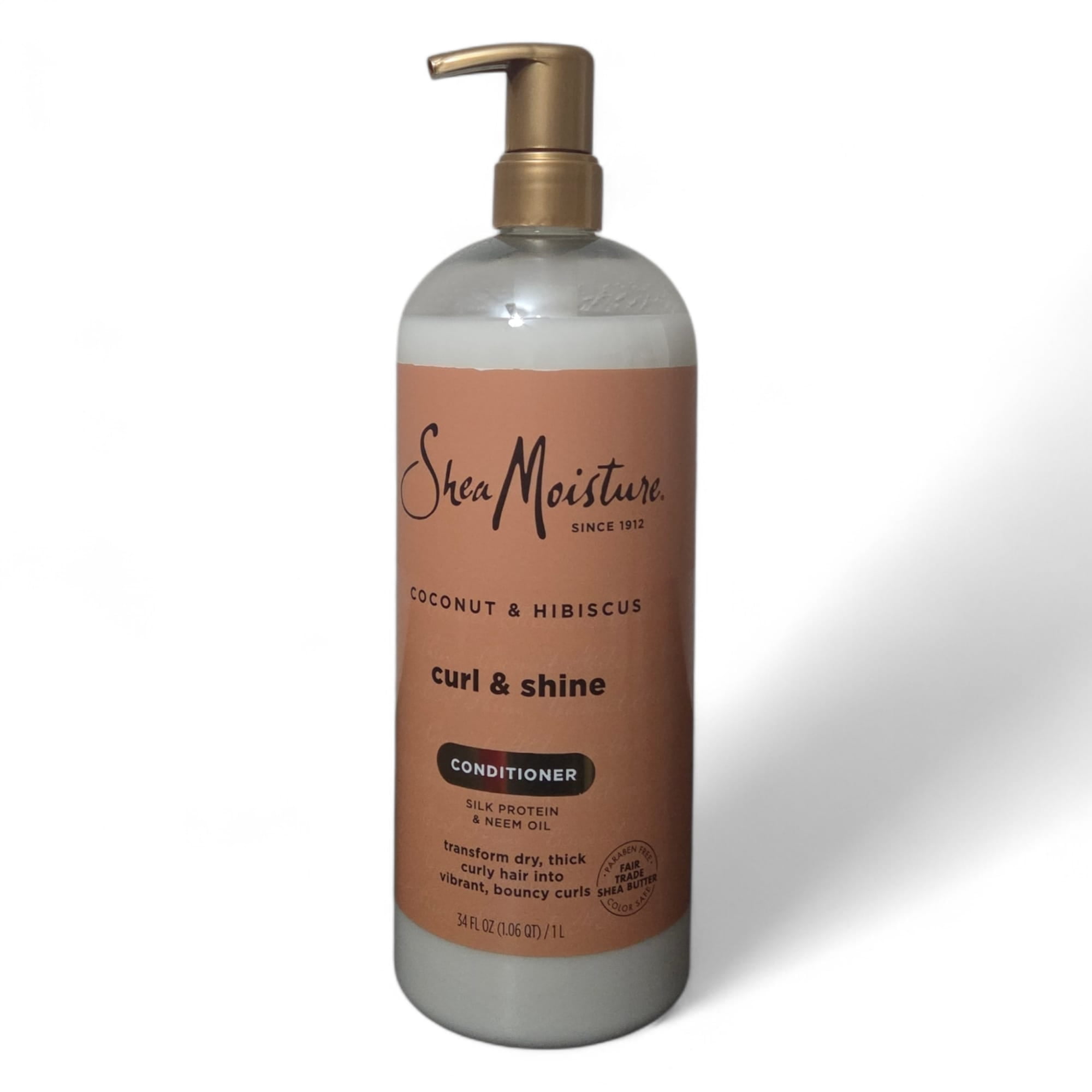 SheaMoisture Coconut & Hibiscus Curl & Shine Shampoo & Conditioner, 34 FL OZ Each, Sulfate-Free Hair Care Set