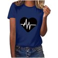 thumbnail image 3 of VKOYWKM Womens Heart Tshirts Valentine T-Shirts Romantic Heart Graphic Tees Valentine Short Sleeve Tops Holiday Crew Neck Valentines Day Heart Shirts, 3 of 7