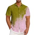 thumbnail image 1 of Styesk T-Shirts pour Homme Mode Décontractée Col Rabattu Imprimé Manches Courtes Chemise Blouse, 1 of 5