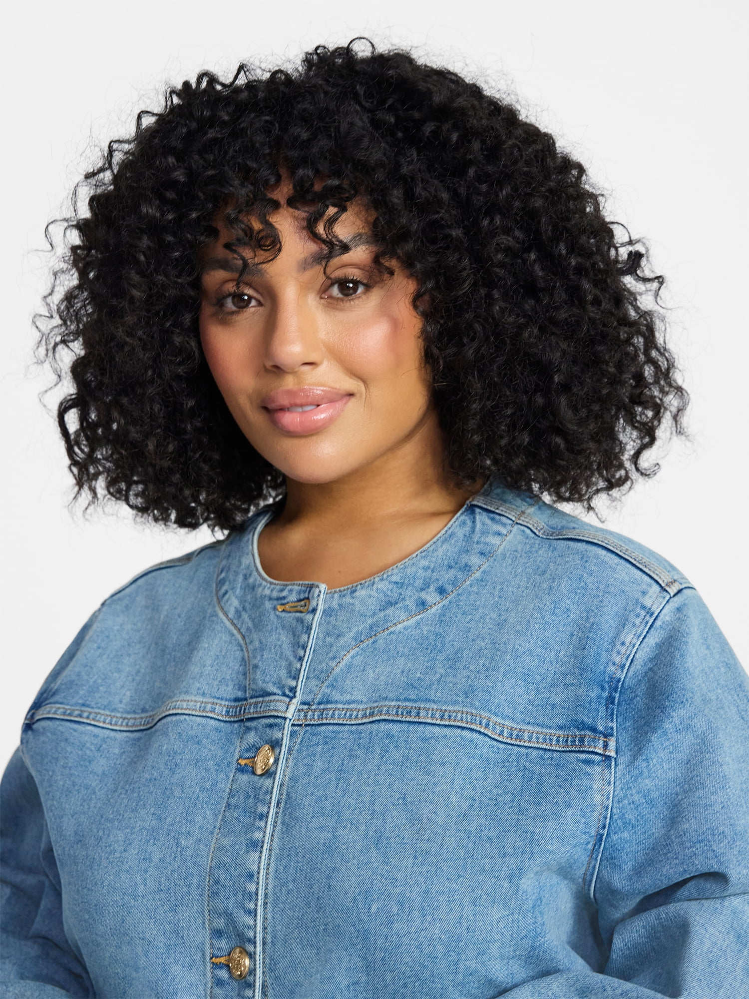 Terra & Sky Women's Plus Denim Lady Jacket With Pockets, Sizes 0X-5X