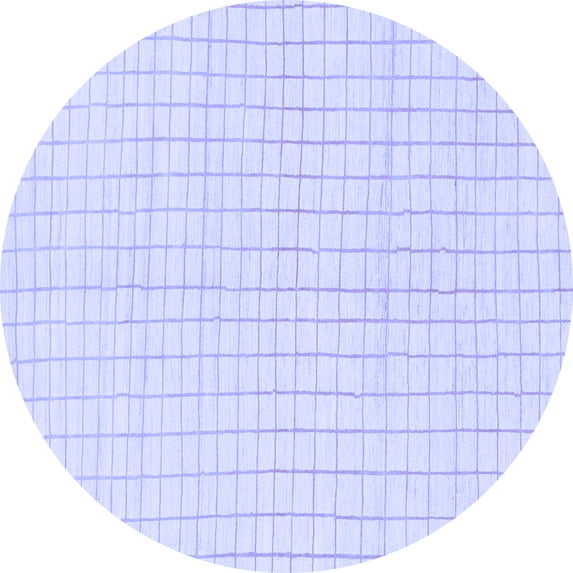 Ahgly Company Machine Washable Indoor Round Solid Blue Modern Area Rugs, 6' Round