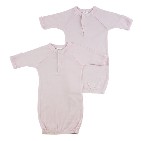Bambini Preemie Solid Blue Gowns, 2pk (Baby Girls)