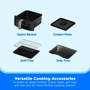 Midea Air Fryer, 11 Qt, Double Basket with Dual Cooking Zones, 8-In-1 Presets, Sync Finish Technology, Black