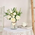 thumbnail image 5 of Faux Flowers in Vase, Fake Flowers with Vase, Silk Roses in Vase Faux Flower Arrangements in Vase Floral Centerpieces for Dining Room Table Living Room Office Kitchen Bathroom, 5 of 5