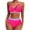 02-Hot Pink, variant on Dezsed Womens High Waisted Bikini Sets Sporty Crop Top Color Block Swimwear Bandeau V Neck Vintage Two Piece Bathing Suits Blue M