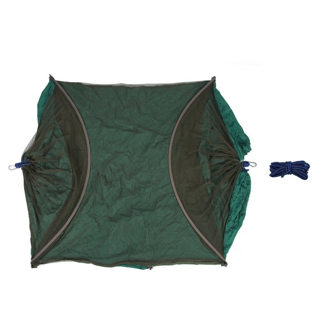 Hamaca de campamento hamaca portátil integrada columpios hamaca al aire libre una sola hamaca doble interior verde oscuro