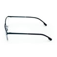 thumbnail image 3 of Men Premium Optical Frame Wide Large Head Reading Glasses Half Rim Metal - Clear Lens Reader DRM03 145MM Blue +1.75, 3 of 5
